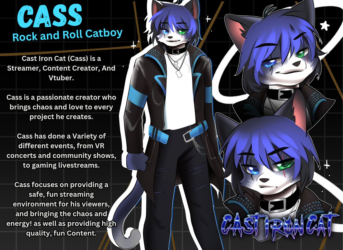 Official Cass/ Cast Iron Cat furry Reference sheet!