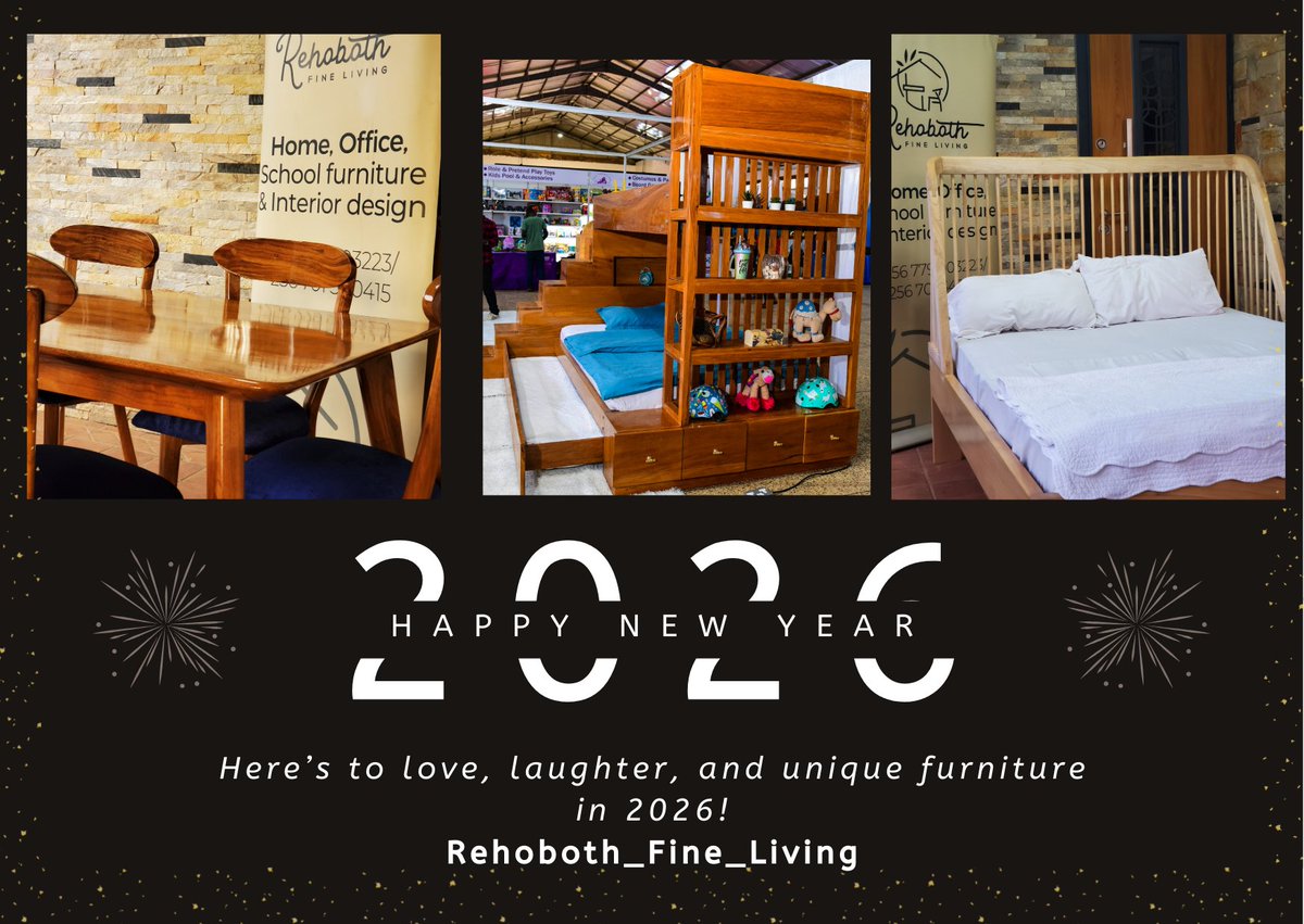RFLiving's tweet photo. As we start a new year, we're dedicated to creating your dream furniture ✨️ Thank you for your support. We look forward to working with you in 2026. May God enlarge your tents⛺️ 🥳
#HappyNewYear2026 https://t.co/1Fmrc3wo7J