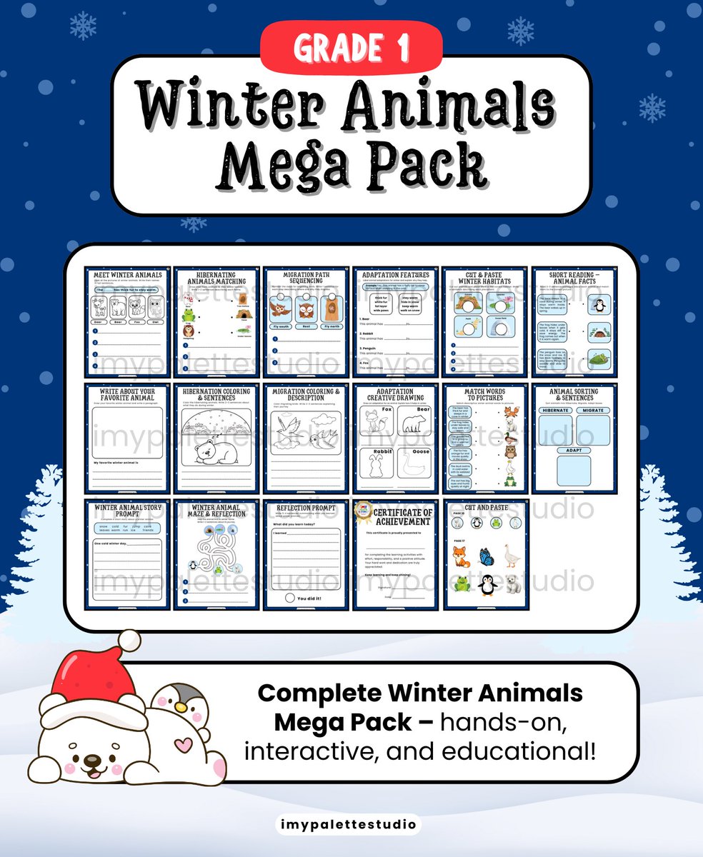imypalettex's tweet image. 🐻Grab winter animal worksheets helping Grade 1 students connect science and literacy ❄️📚

AVAILABLE NOW ON TPT
🔗 shorturl.asia/vN724

#TPT #imypalettestudio #CrossCurricular #Grade1Science #WinterAnimals #LiteracySkills #Education