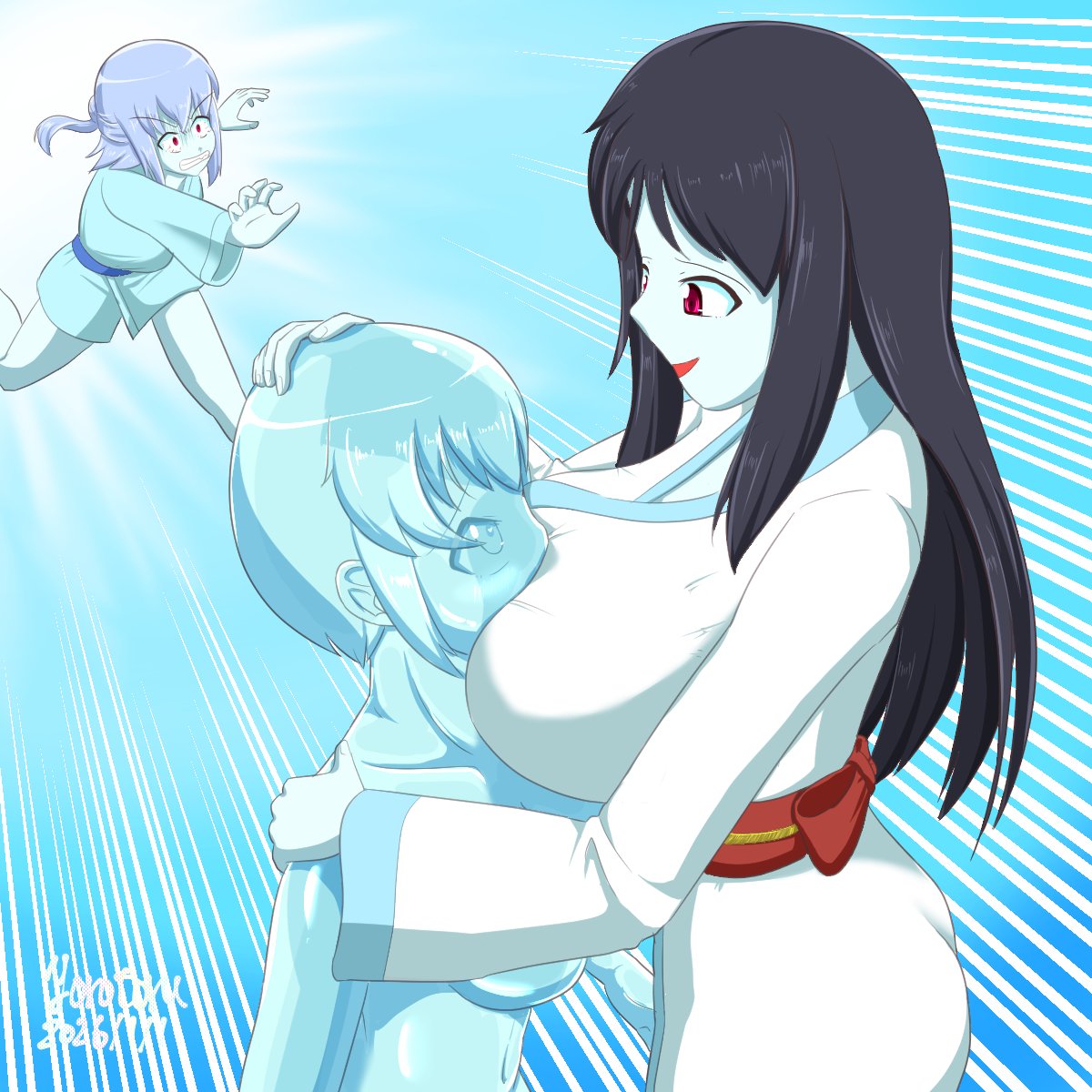 超常学園16話……の氷の世界はビジュアル化されてないシーンがほぼなく、内容も凍結系統で似たり寄ったりが多い……

ということで、美鈴先生参戦IFで雪女にされた美鈴先生です!
持ち前の母性が雪女との相性抜群で、由紀はとんでもない強敵を作ることに……! 