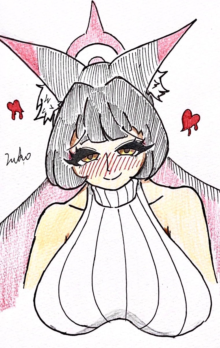 #毎日ワカモ365日チャレンジ
#狐坂ワカモ　#ブルアカ
274日目
TLにえっぐいセーターアスナのコスプレがあったので新年1発目はセーターワカモで〜〜す