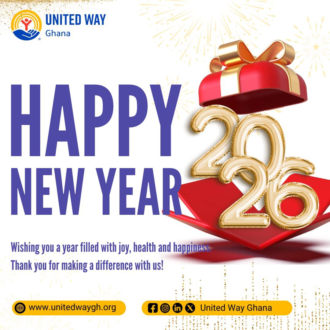Happy New Year from United Way Ghana to our donors, partners, stakeholders, volunteers, &amp; loyal supporters.! 🎉🥳🇬🇭✨