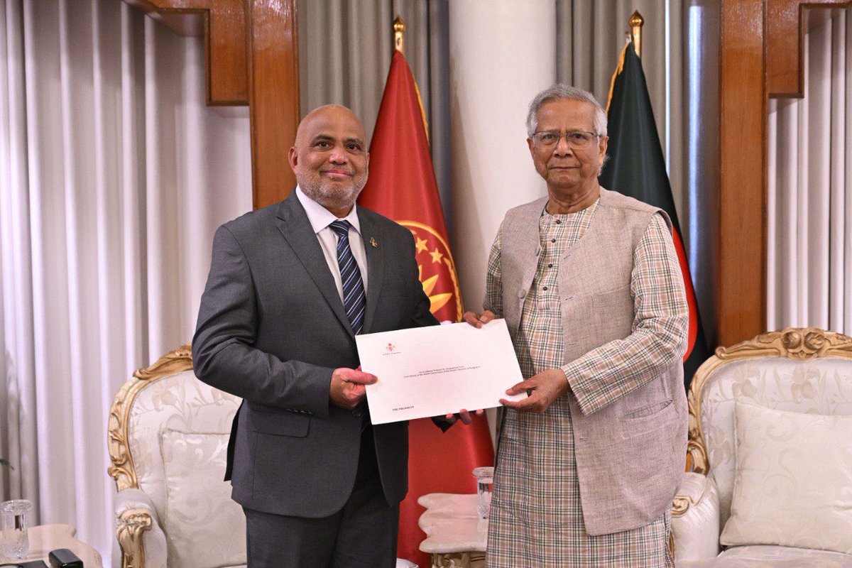Minister of Higher Education, Labour and Skills Development calls on Chief Adviser of the Interim Government of Bangladesh as President’s Special Envoy 
presidency.gov.mv/Press/Article/…