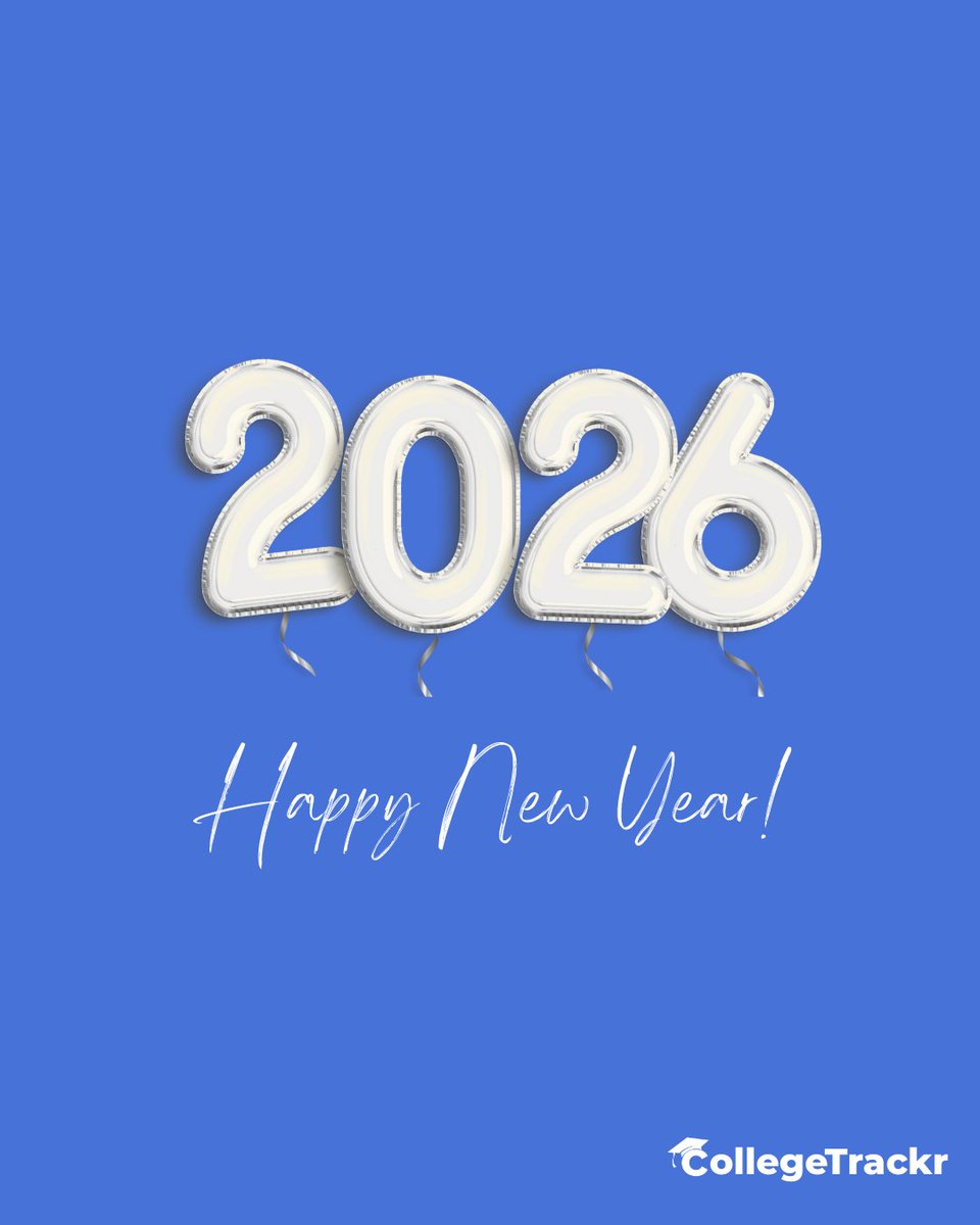 CollegeTrackrCA's tweet photo. Happy New Year from CollegeTrackr! 2026 is here, and it’s a blank page waiting for your story. Whether you’re gearing up for your second semester, finalizing applications, or just starting your college search, this is your year to shine. Let’s turn those dreams into degrees. https://t.co/0UdUSdZ4Qw