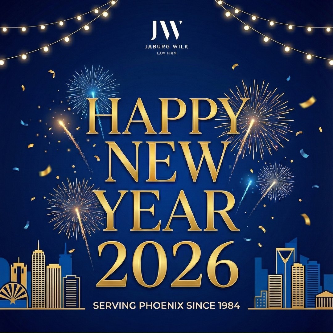Jaburg_Wilk's tweet image. Happy New Year from Jaburg Wilk! 🎉 As we welcome 2026, we're grateful for our clients and the Phoenix community that inspires us every day. Here's to new opportunities, strong partnerships, and continued success. Cheers to 2026! #HappyNewYear #PhoenixAZ #AZLaw