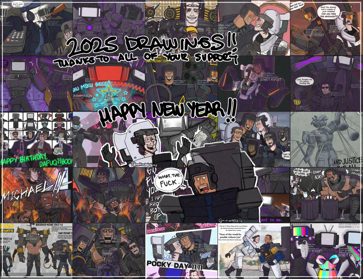 motivated_simp's tweet image. i was inspired by oomfs doing this so happy new year to yall 🫶🫶

we've all had a rough year in the community and show but im glad we still push through no matter what. thank yall for supporting me and my art. here's to a better year 🎆🎆

#SKIBIDITOILET #SkibidiToiletfanart