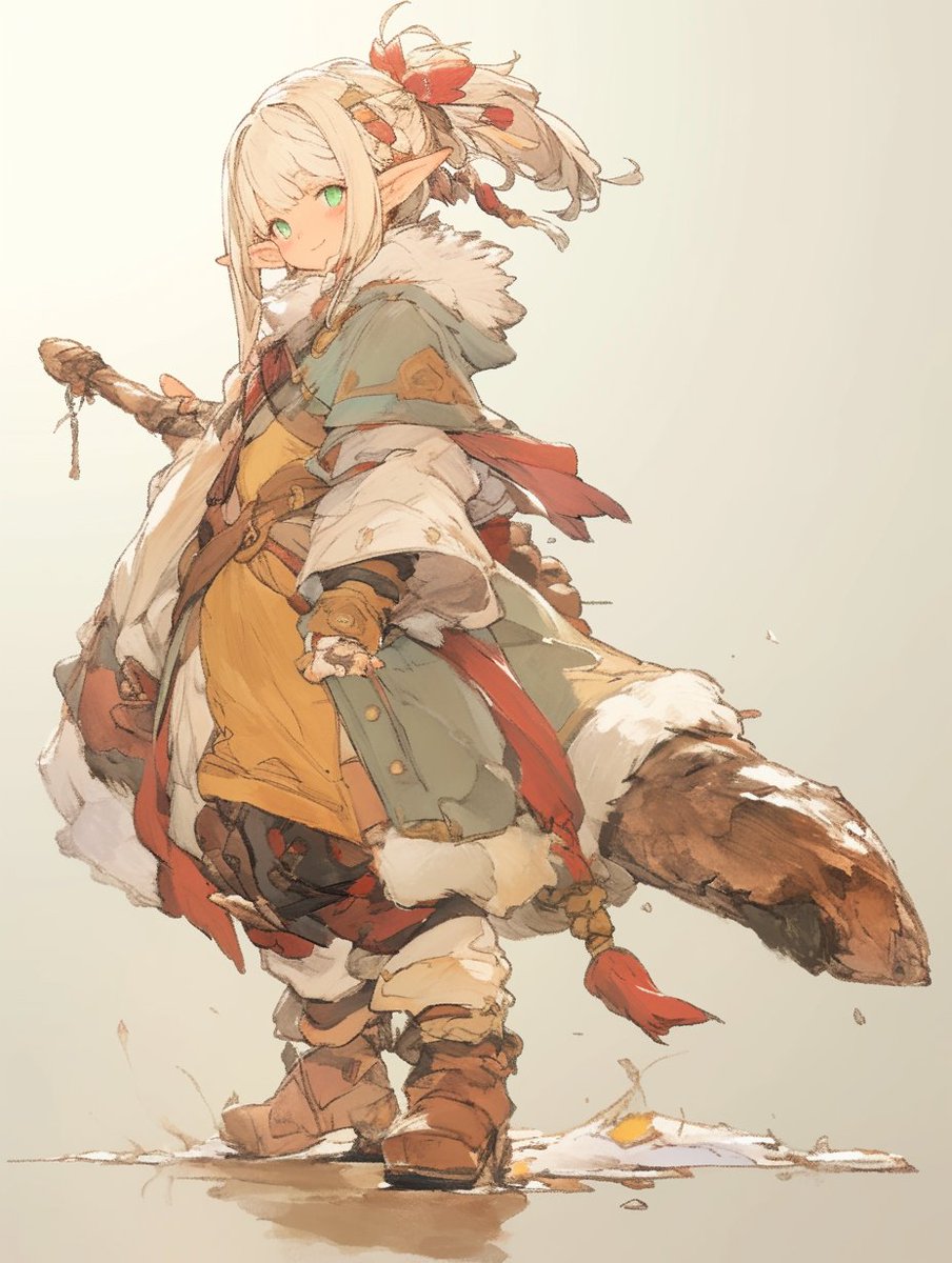 AIart 下記プロンプトでエルフさんを生成しようとしたのですが、何だが