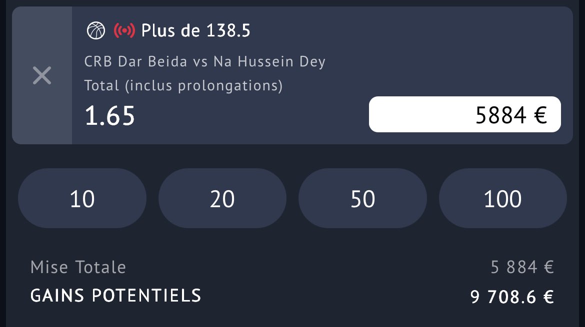 MONTANTE DES KINGS 👑

🪜100€ ➡️ 10000€ 🪜

ÉTAPE 9 🚀

💰100€ 👉🏼160€✅
💰160€ 👉🏼288€✅
💰288€ 👉🏼475€✅
💰475€ 👉🏼864€✅
💰864€ 👉🏼1468€✅
💰1468€ 👉🏼2422€✅
💰2422€ 👉🏼3923€✅
💰3923€ 👉🏼5884€✅
💰5884€ 👉🏼9708€⏳

2 x 20€ offert dans les ❤️ LIKES et ♻️ RT si la