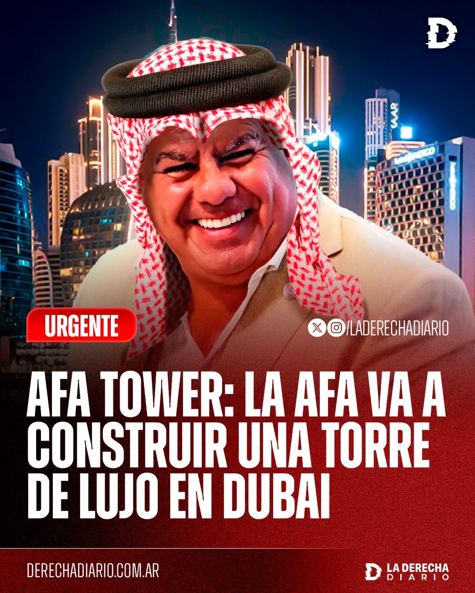 laderechadiario's tweet image. 🚨🇦🇷🇦🇪 | DELIRIO ABSOLUTO: En medio de las masivas investigaciones por corrupción, la AFA de Chiqui Tapia anunció que inaugurará una "AFA Tower" de lujo en Dubái.