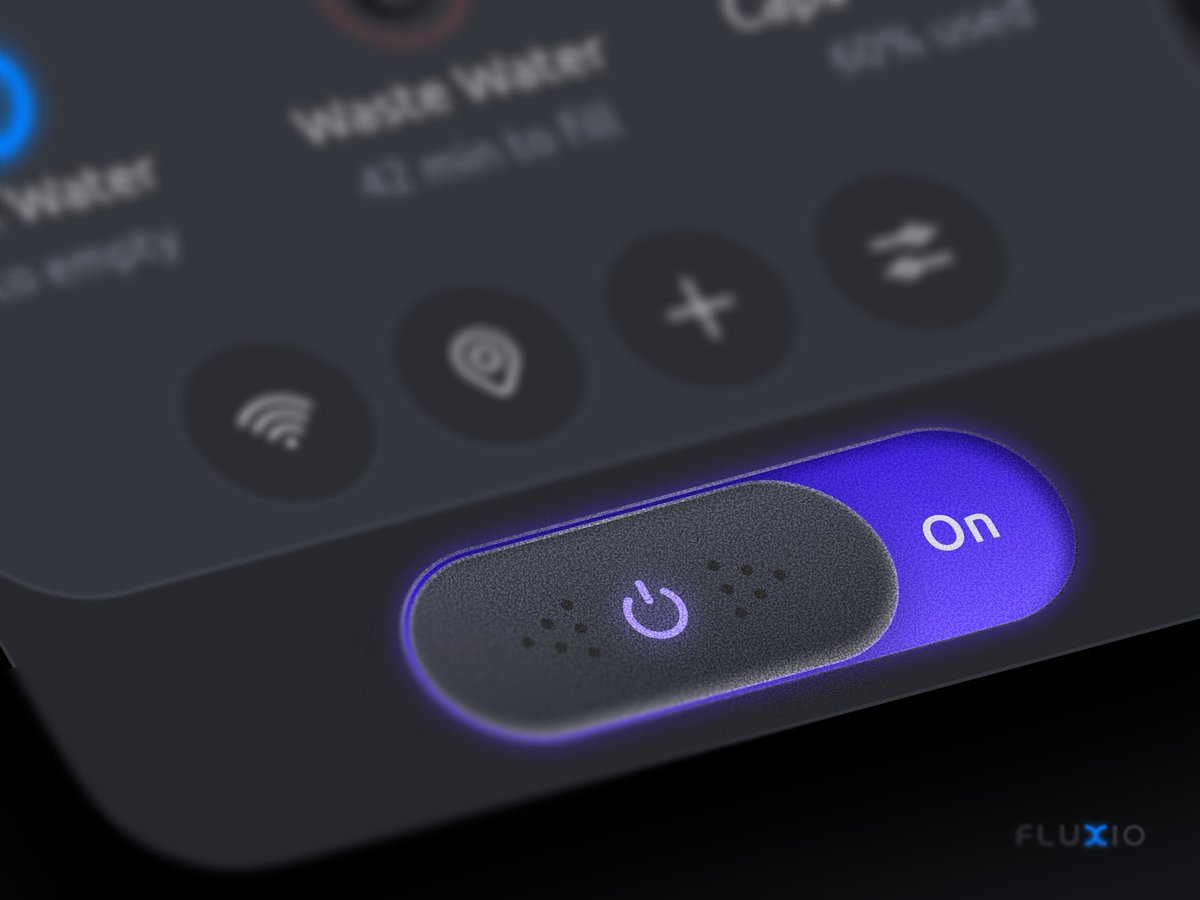 A clean and minimal smart-home component designed for a robotic floor cleaner. Focused on clarity, smooth interaction, and a calm visual tone