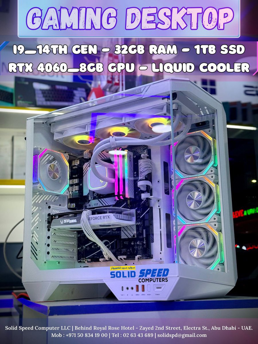 solidspd's tweet image. Tabby Available with 4 instalment
𝐒𝐨𝐥𝐢𝐝 𝐒𝐩𝐞𝐞𝐝 𝐂𝐨𝐦𝐩𝐮𝐭𝐞𝐫 
Electra Street, Abudhabi
Ph no - 𝟎𝟓𝟎𝟖𝟑𝟒𝟏𝟗𝟎𝟎
Mail id - 𝒔𝒐𝒍𝒊𝒅𝒔𝒑𝒅@𝒈𝒎𝒂𝒊𝒍.𝒄𝒐𝒎