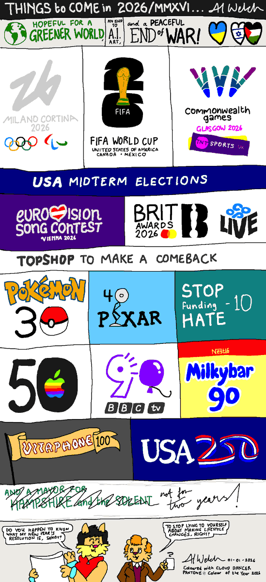 And now, let's take a look at things to come in 2026, shall we? #HappyNewYear2026 

Coloured with Cloud Dancer, <a href="/pantone/">PANTONE</a>'s Colour of the Year, 2026.