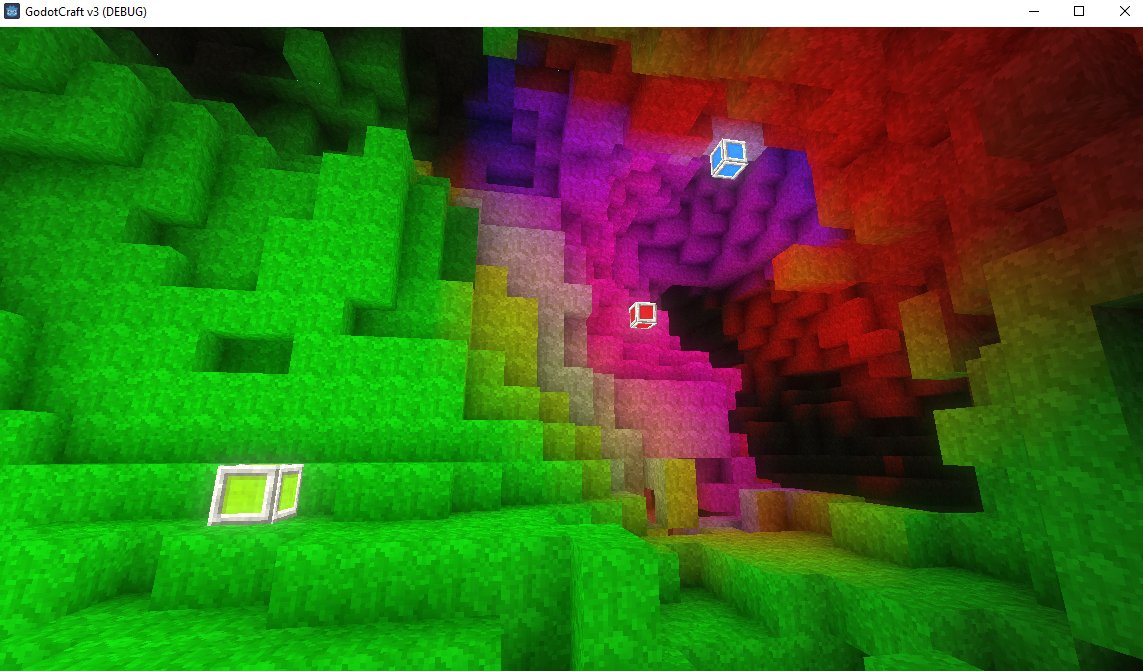 BorgesDev's tweet photo. Added light blocks to test efficiency between chunks of RGB lights.🔴🟢🔵
#GodotEngine #VoxelEngine #Minecraft #OpenSource https://t.co/wIRN335ZMg