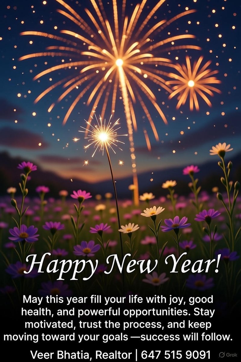 RealVeerBhatia's tweet photo. ✨ Happy New Year!
May this year fill your life with joy, good health, and powerful opportunities. Stay motivated, trust the process, and keep moving toward your goals — success will follow. 🌟
https://t.co/VAyNB60X4e 
Veer Bhatia 647 515 9091 https://t.co/nntL9hs9O6