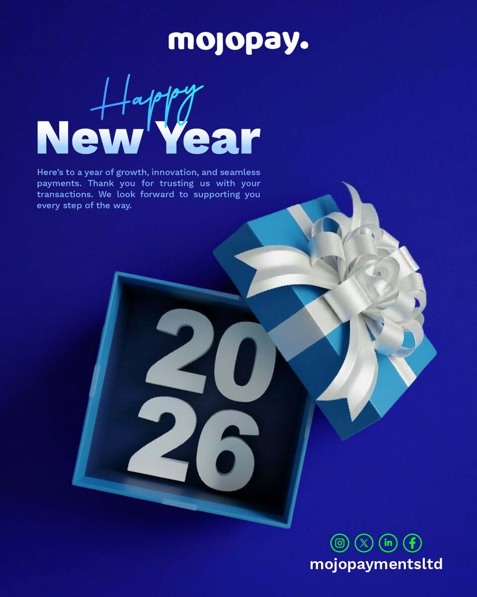 A new year.
New possibilities.
Same commitment to building with purpose.

Happy New Year from the MojoPay team

#HappyNewYear2026