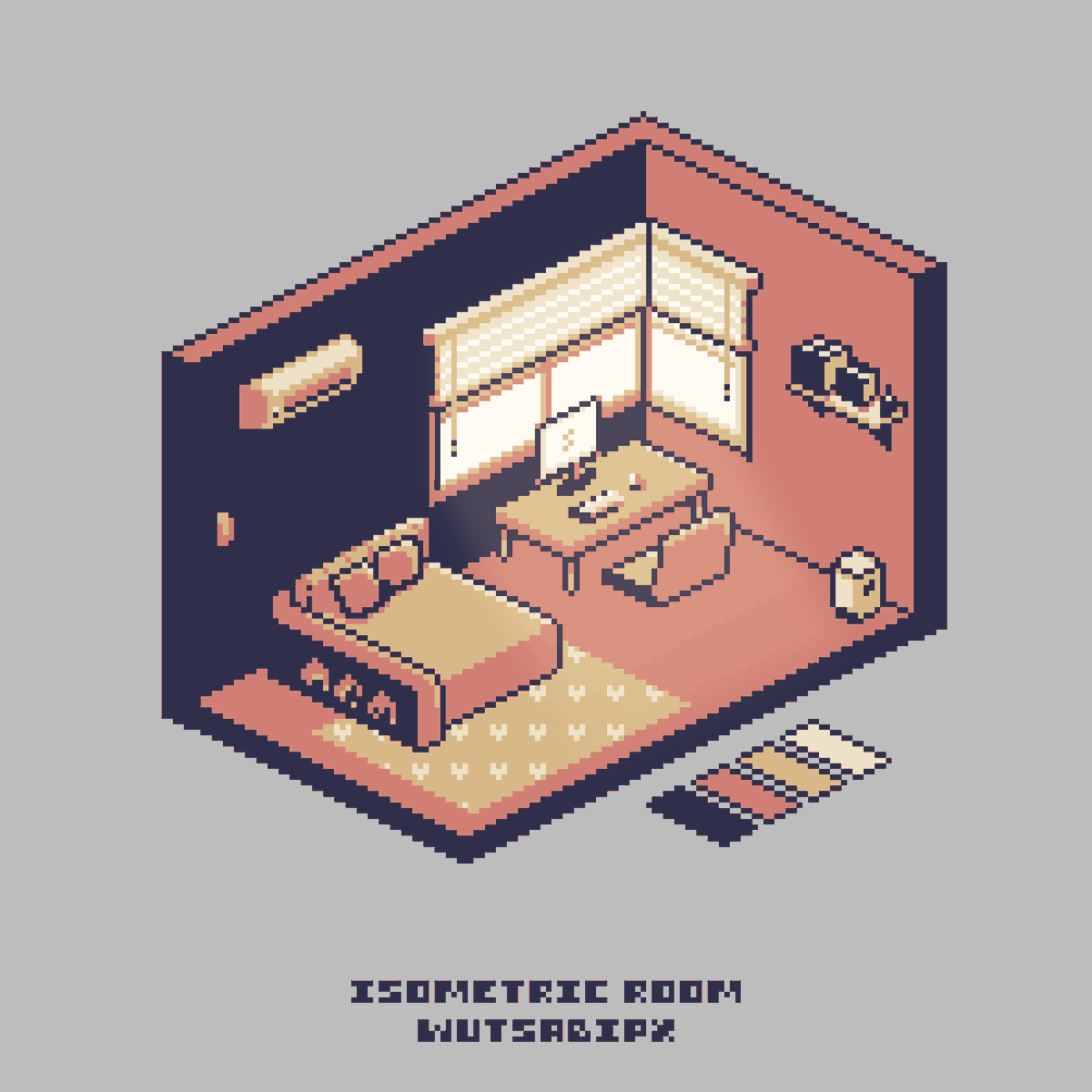 wutsabipx's tweet image. iso room

the trick is to limit the color used, by using 2 bit color palette. so it's easier to focus on the shapes

#pixelart #isometric #2bit #room #design