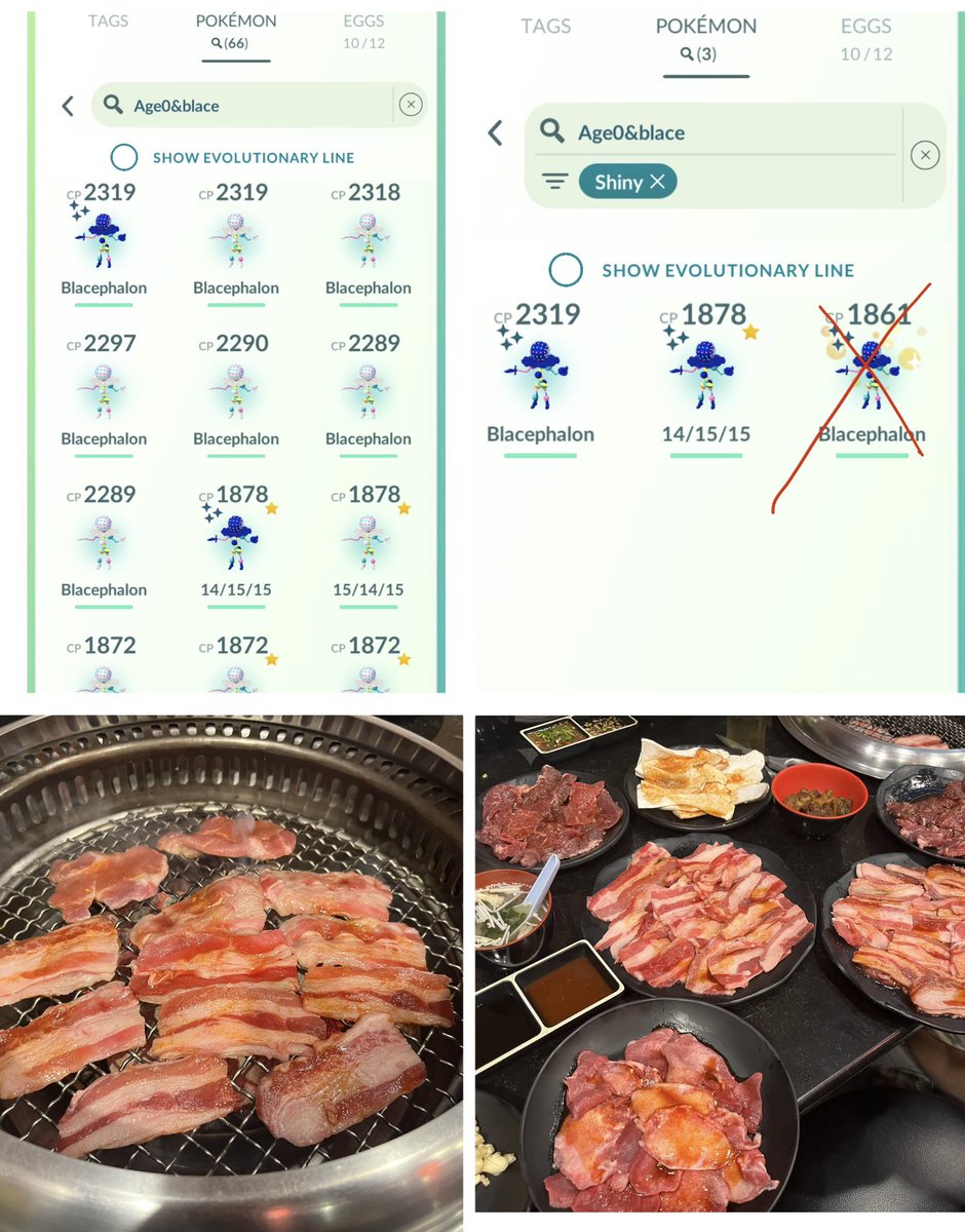 Blacephalon raid day2 

68 raids done

Shiny … 2😵‍💫

Hundro/ Shundo : 0 !!!! 😭

1 shiny 98% … 🤩
1 : 98% … 😁

A bit sad that I can’t get hundro but BBQ buffet help me to feel better 🤩

Hope I ll get hundro/ Shundo soon…. 🙏