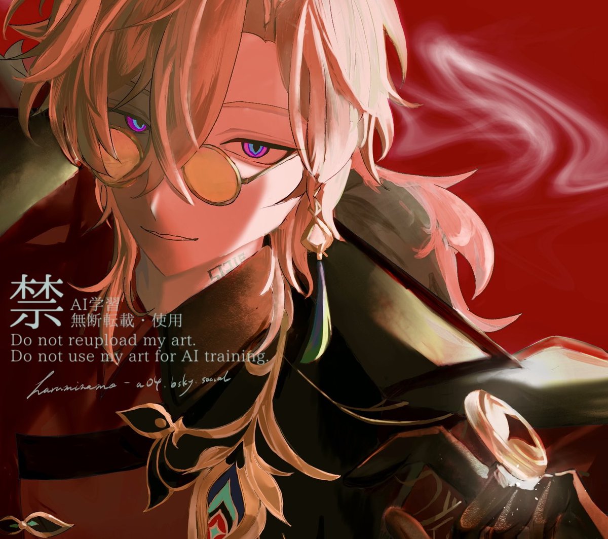 描き始めの総監〜🟥 全体は🦋においてます #アベンチュリン #Aventurine