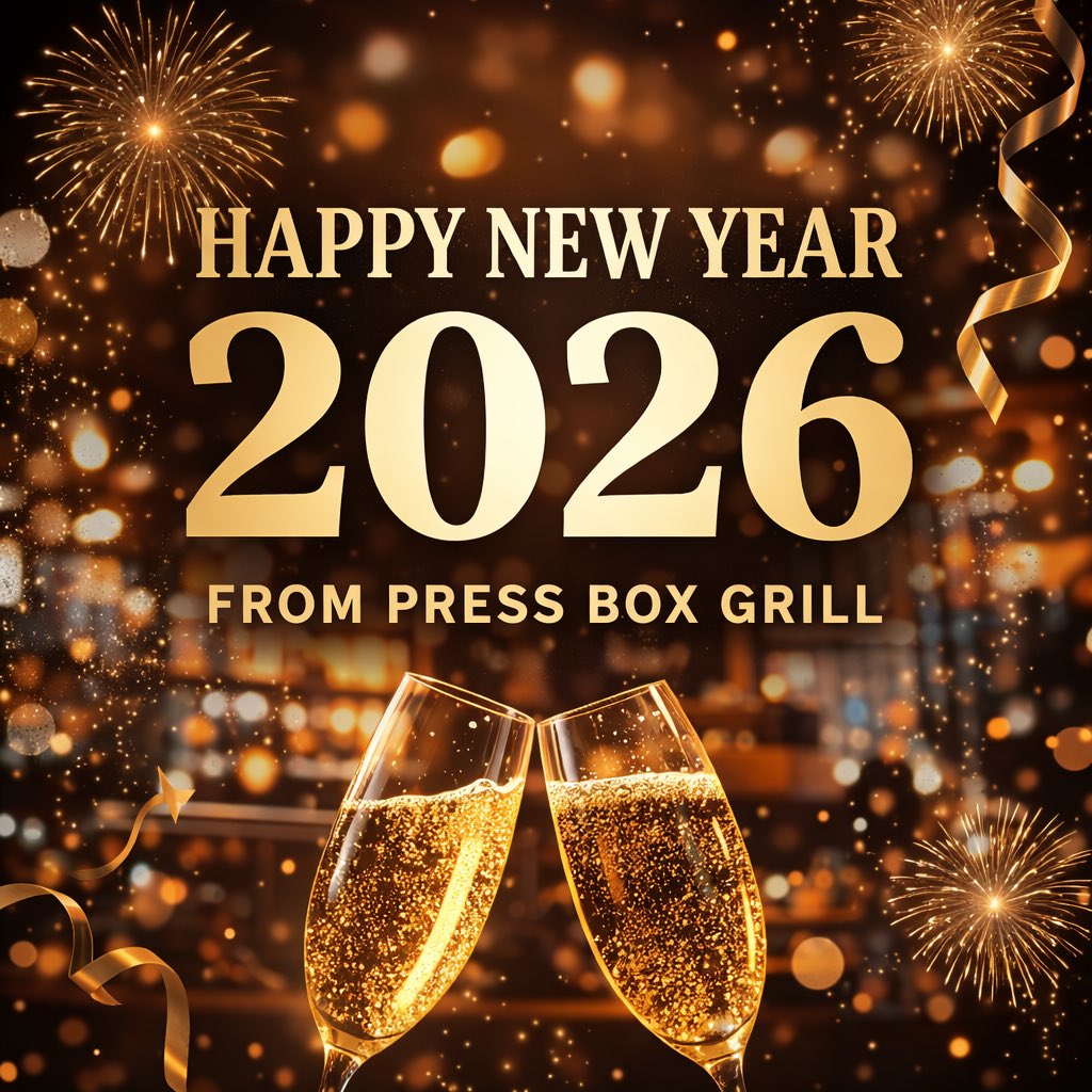 pressboxgrill's tweet image. Here’s to good food, cold drinks, and even better company in 2026! 🥂 Happy New Year from all of us here at Press Box Grill.

#dallaseats #dallasrestaurants #dallasbars #downtowndallas #dallas
