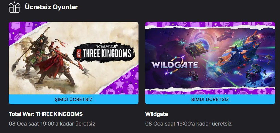 Checkpointarea's tweet image. 🚨🚨🚨 Total War: THREE KINGDOMS ve Wildgate, Epic Games Store'da bedava oldu.
