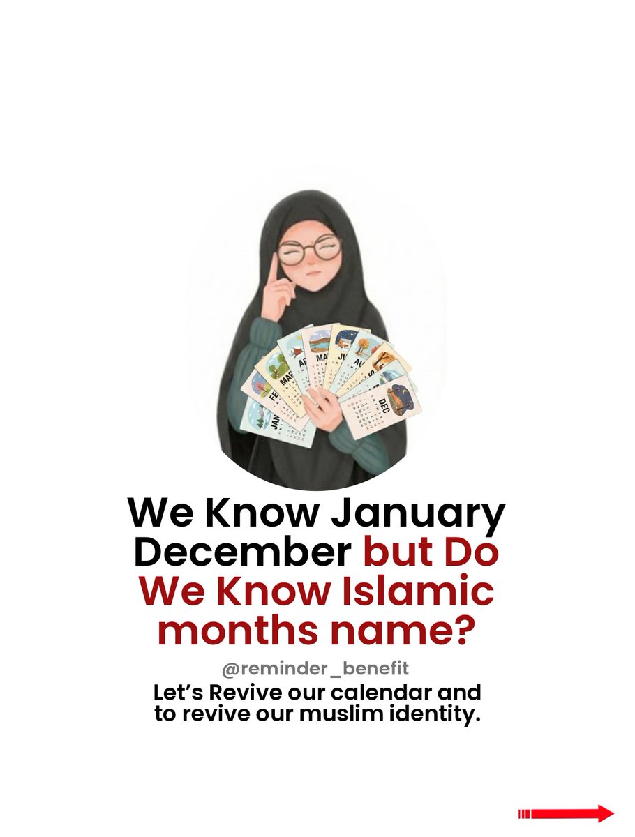 We know January December but do we know Islamic months name?

Let's revive our calendar and to revive our Muslim identity...😀❤️ 

—THREAD 🧵