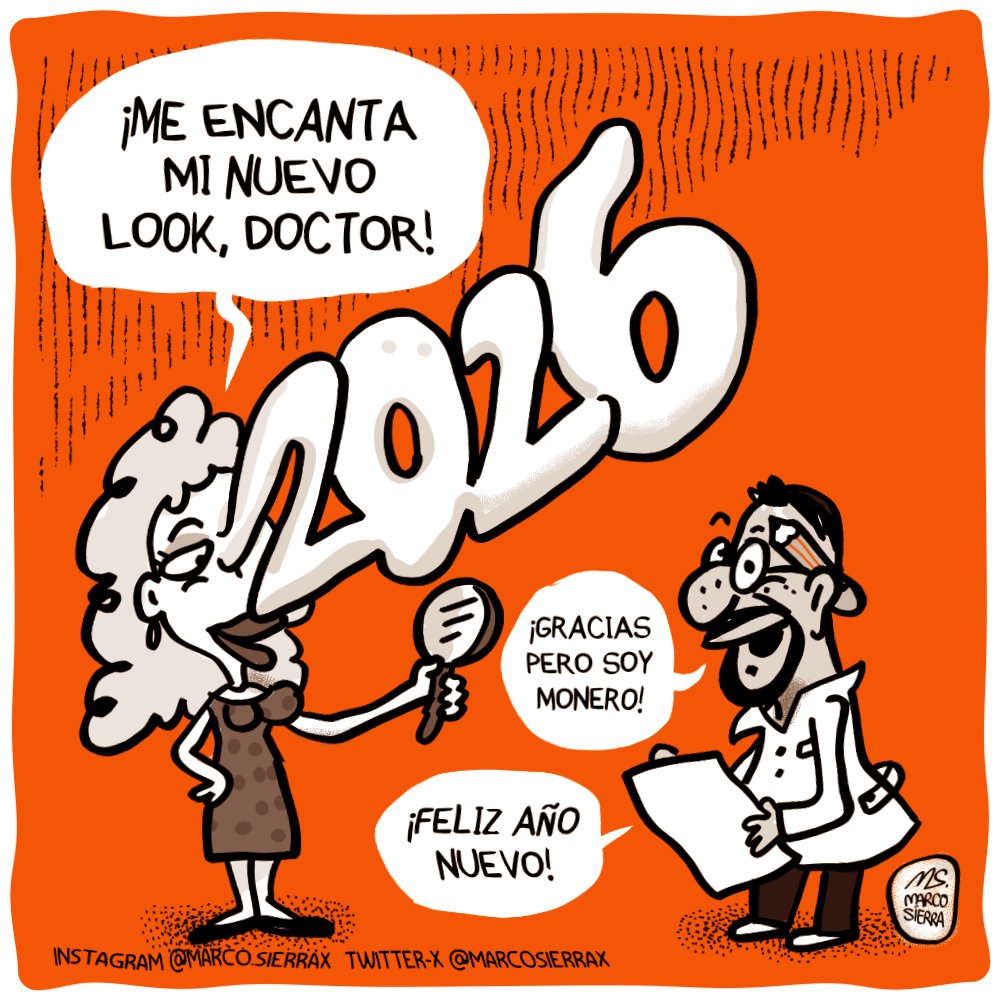 marcosierrax's tweet photo. Llegó 2026! FELIZ AÑO A TODOS!
(PERO EN ESPECIAL A LOS QUE LE DEN ❤️ A ESTA PUBLICACIÓN)
#humor #FelizAnoNuevo2026 #PrimerMono #Caricatura #cirujano #chchchchchanges #monero #FelizJuevesATodos https://t.co/FTAUWR259n