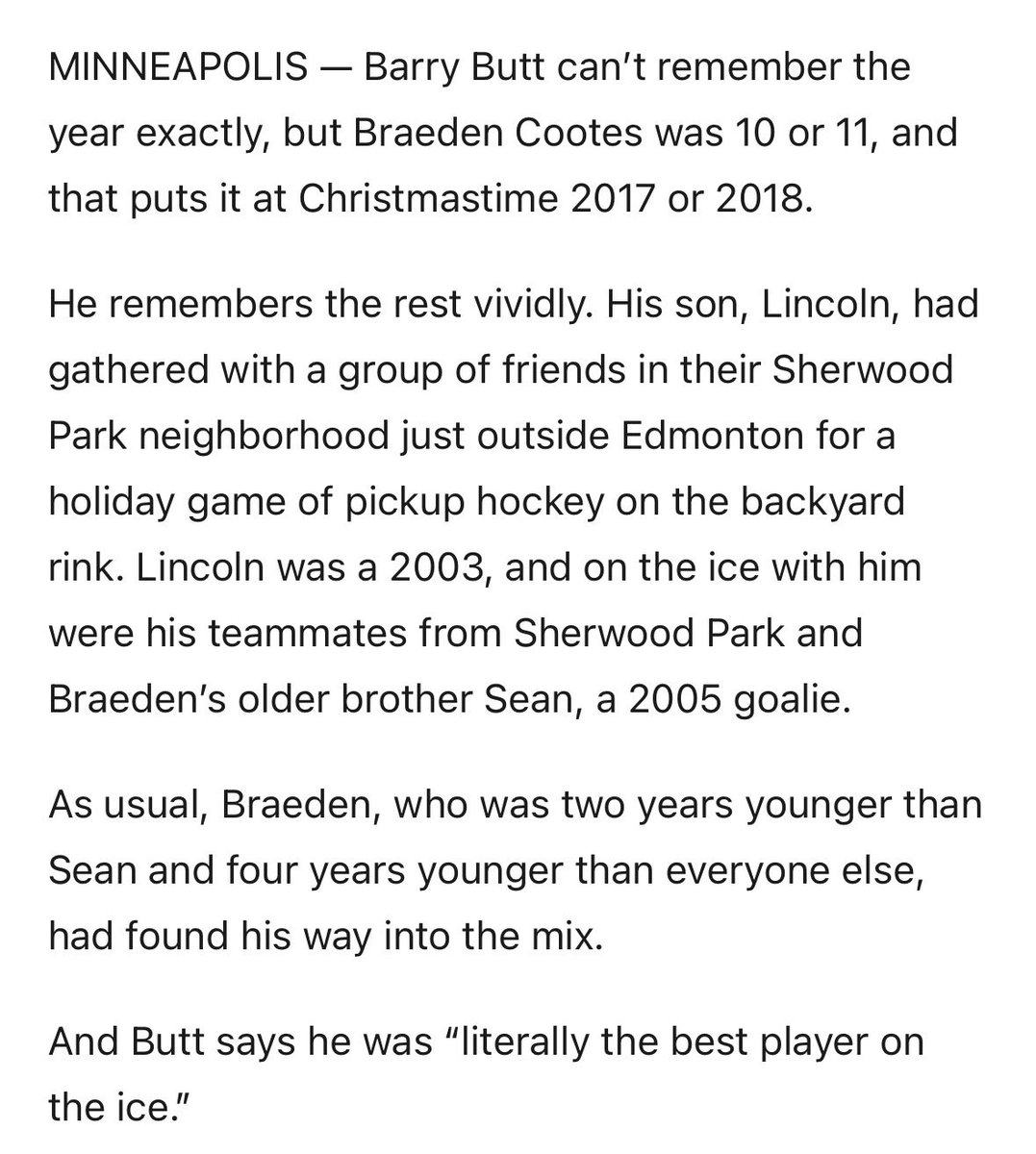 scottcwheeler's tweet image. “He’s everything you want from a young hockey player.”

My feature on Braeden Cootes, with insight and stories from Seattle, Sherwood Park, and more:
nytimes.com/athletic/69215…