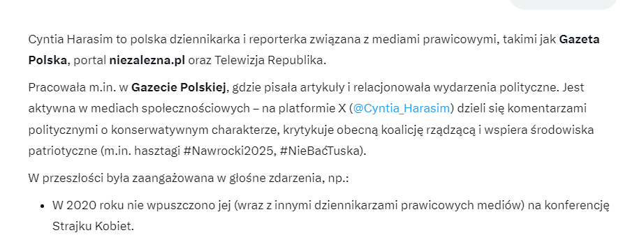 Cyntia_Harasim's tweet photo. Grok o Cyntia Harasim
❗️Dużo prawdy i część uogólnień
(Trochę wycięłam bo z "procesem" nie wygrałam żadnej kasy a "skutki zdrowotne i mat. tego co się stało wtedy odczuwam do dziś"
a "przeprosin" ze strony tych "pań" i "panów" oczywiście bo to "pan" mi "zęby wybił" nie CHCIAŁAM) https://t.co/JEsB3eXalW