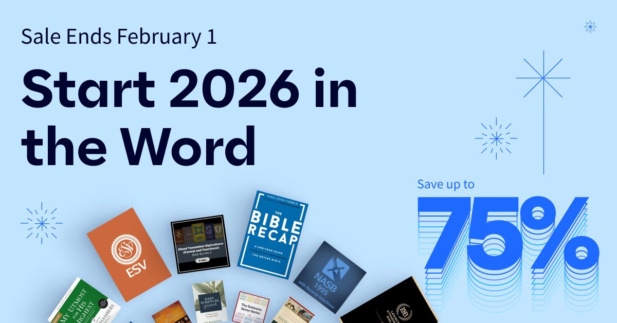 Logos's tweet image. Whether you're a pastor, student, or just hungry to grow, we've got what you need to make 2026 your year in the Word.

What does it take to build habits that actually stick? 
Shop now → bit.ly/49m29Qk

Sale ends February 1.