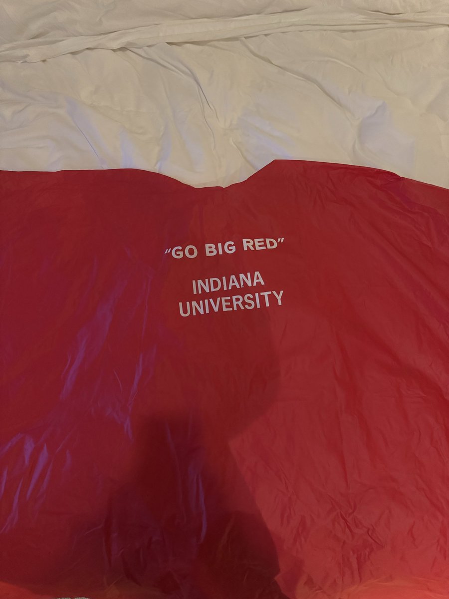 JordanHulls1's tweet photo. My Grandpa’s Pancho - this thing is way older than me! Just had to bring a little piece of Grandpa Pace to the Rose Bowl - He was one of the most loyal IU Sports fans ever!!!  🌹🏈 #iufb #RoseBowl https://t.co/H64FOx6Eej