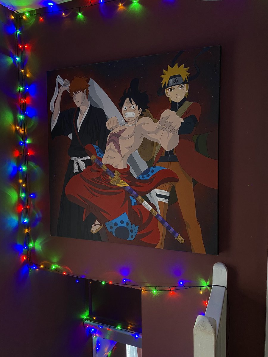 my non anime watching parents hung my painting in their hallway - I’ve made it 😎