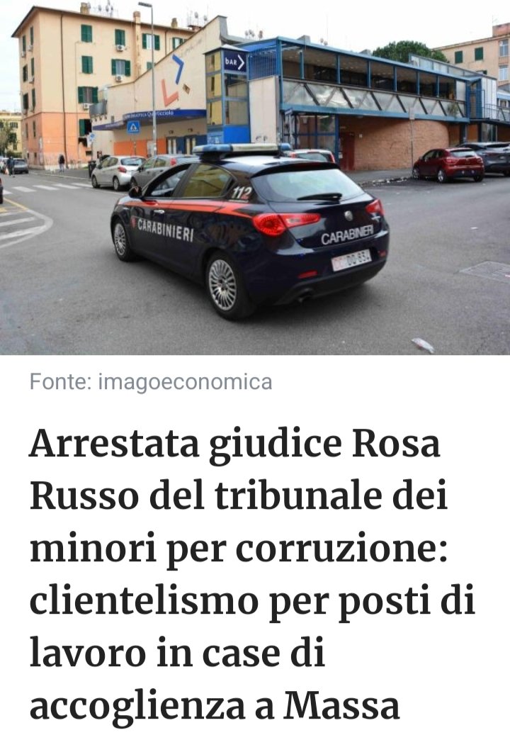 AVETE FINITO CON LA VOSTRA SPORCIZIA.
PAGHERETE TUTTI.
#famiglianelbosco

Arrestata giudice Rosa Russo del tribunale dei minori per corruzione: clientelismo per posti di lavoro in case di accoglienza a Massa

L’inchiesta riguarda un presunto giro di corruzione legato a diverse