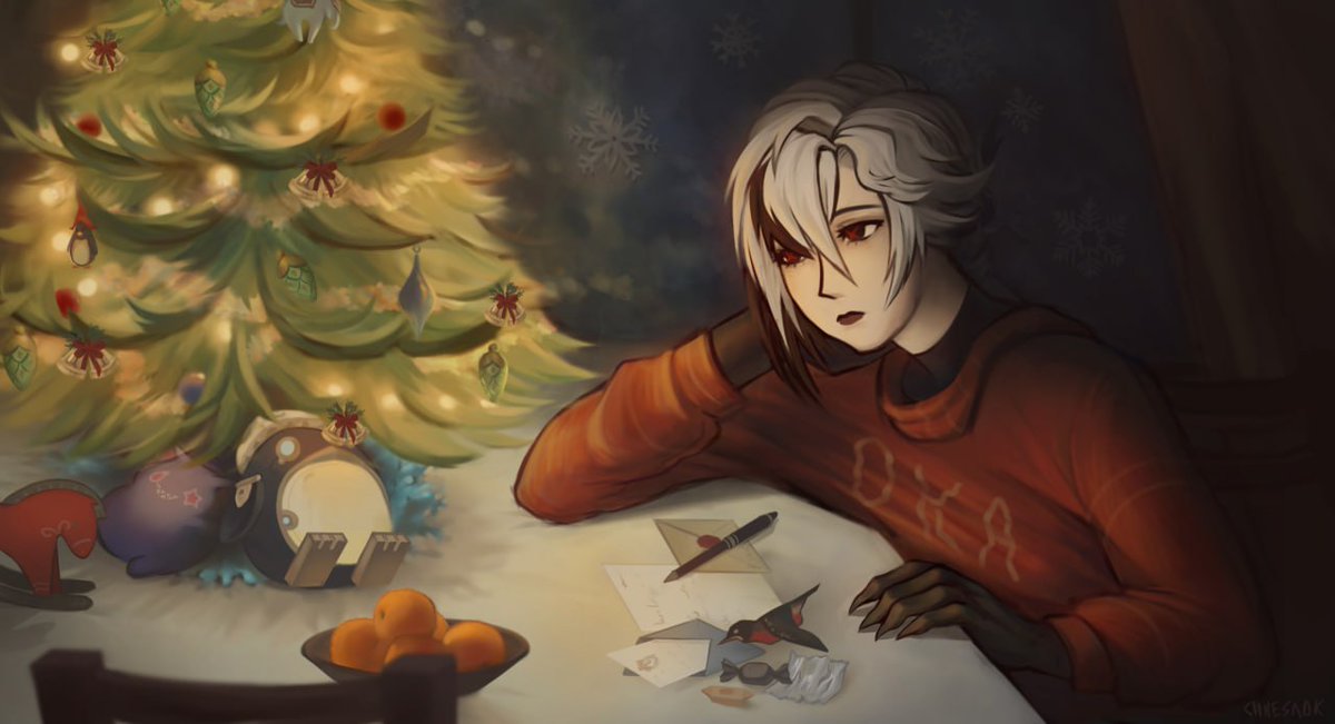 chhesnokk's tweet photo. Happy New Year!! 
#Genshin #Arlecchino https://t.co/h7p5R2Pk3Q