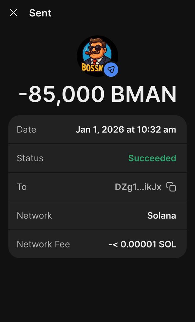 HAPPY NEW YEAR 

CLAIM 30,000 $BOSSMAM

STEP 1 : 💟 &amp; 🔁 + Follow 🔔

STEP 2 : Drop your $SOL wallet

First 1500 wallets gets guaranteed airdrop 

CHECK PIN POST FOR PRESALE DETAILS