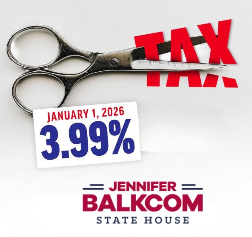 Happy New Year! Today, North Carolina’s income tax rate dropped to 3.99%! #NCHOUSE117 #NCGOP #NCHOUSE #BALKCOM4NC #NCPOL