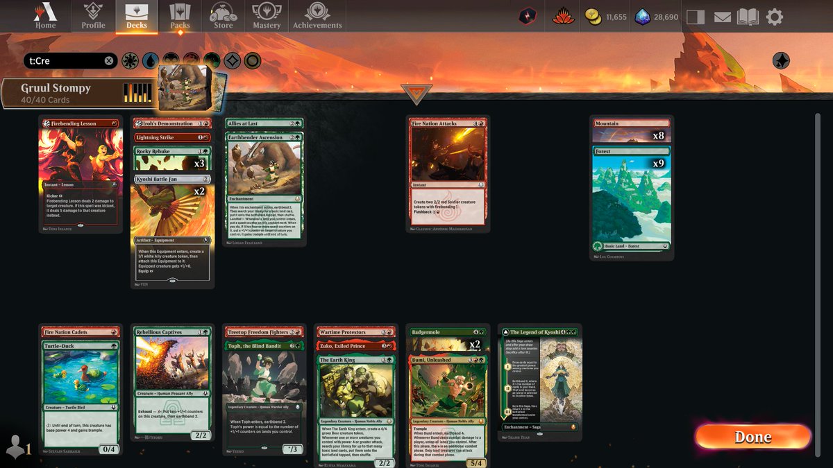ThePastaPirate's tweet image. 🔥🏆Gruul Stompy🏆🥦

1) 1x Ascension/Bumi/King/Kyoshi/Protestors: busted rares

2) 2x Badgermole pushed big trample damage

3) 3x Rebuke cleared away blockers

4) 26-8 over the last 4 drafts (26 wins/34 games=76%)🏆

Draft: 17lands.com/draft/cd9d3b9c…

Games: 17lands.com/details/cd9d3b…