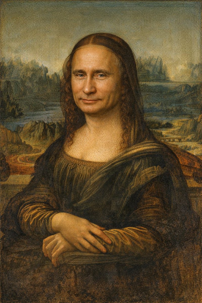 desolate70's tweet image. Portrait of Putin painted by Leonardo da Vinci