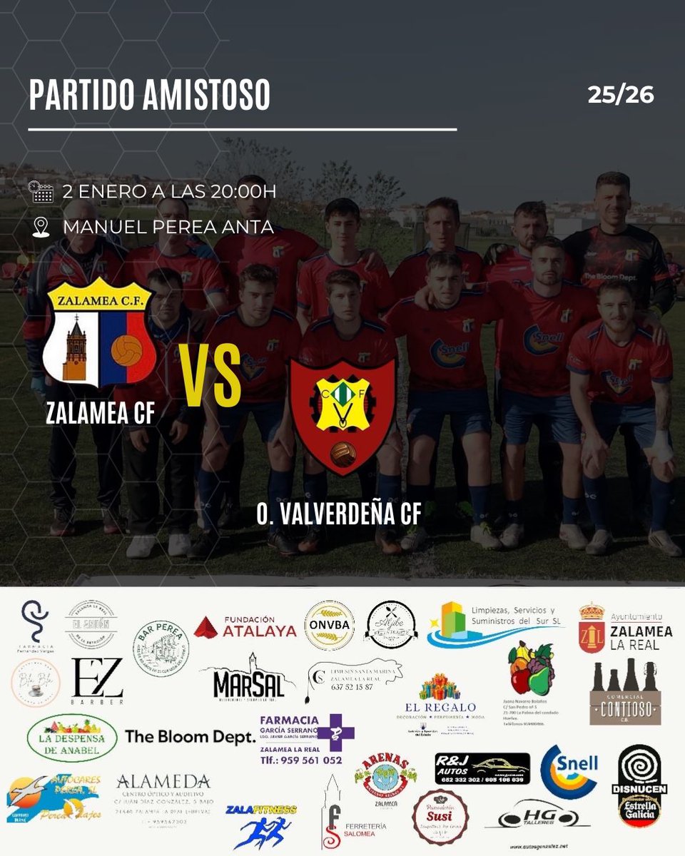 📣 PARTIDO AMISTOSO 📣
Mañana, 2 de enero, en el Perea Anta a las 20H partido amistoso frente a la <a href="/laolimpica1927/">@OlimpicaValverdeña</a>, la entrada será gratuita
Gran oportunidad para seguir creciendo, coger ritmo y empezar el año compitiendo
¡Os esperamos para apoyar al equipo desde la grada! 💪⚽