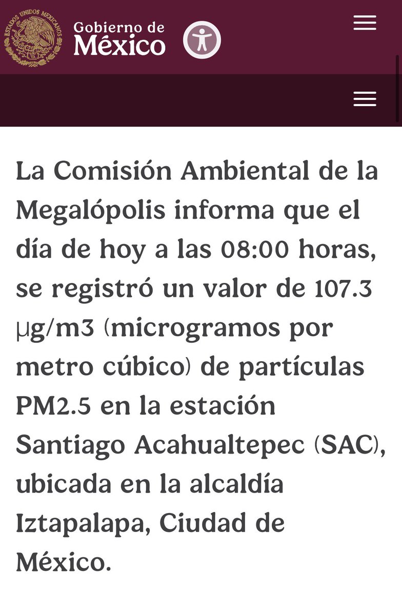azucenau's tweet photo. 🚨Se activa contingencia ambiental en el sureste del Valle de México

La @CAMegalopolis declaró Fase 1 de contingencia ambiental por altas concentraciones de partículas PM2.5, tras registrarse niveles críticos en Iztapalapa.

La mala calidad del aire se debe principalmente al uso de pirotecnia, quema de materiales y condiciones meteorológicas adversas.

⚠️ Riesgo alto a la salud en alcaldías y municipios del sureste del Valle de México.

👉 Evita actividades al aire libre, reduce el uso del auto y sigue las recomendaciones oficiales.