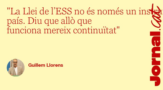 ES_Catalunya's tweet photo. ✍️"Si volem un futur millor, hem de protegir allò que ens ha vertebrat durant dècades i ens ha donat personalitat com a país".

El nostre president @guillem_llorens defensa l'#EconomiaQueFunciona i la #LleiESS en aquesta columna d'opinió a @jornalpuntcat.

https://t.co/09Z4BOVJaX https://t.co/fY151Qawcw