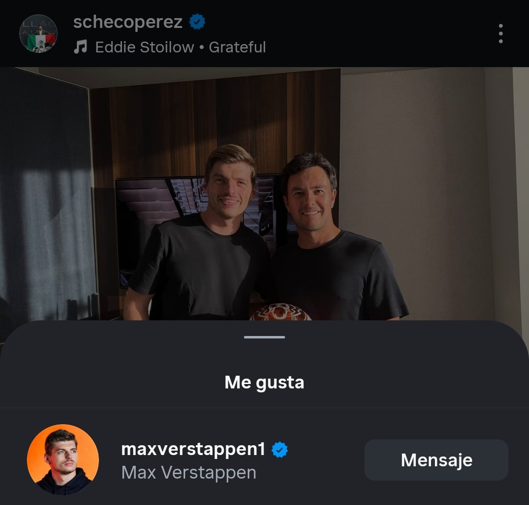 MaxArgento33's tweet image. Es gracioso que Max le de like, que le dé un casco, que sean amigos pero NINGUNO SE SIGUE EN INSTAGRAM !!!!