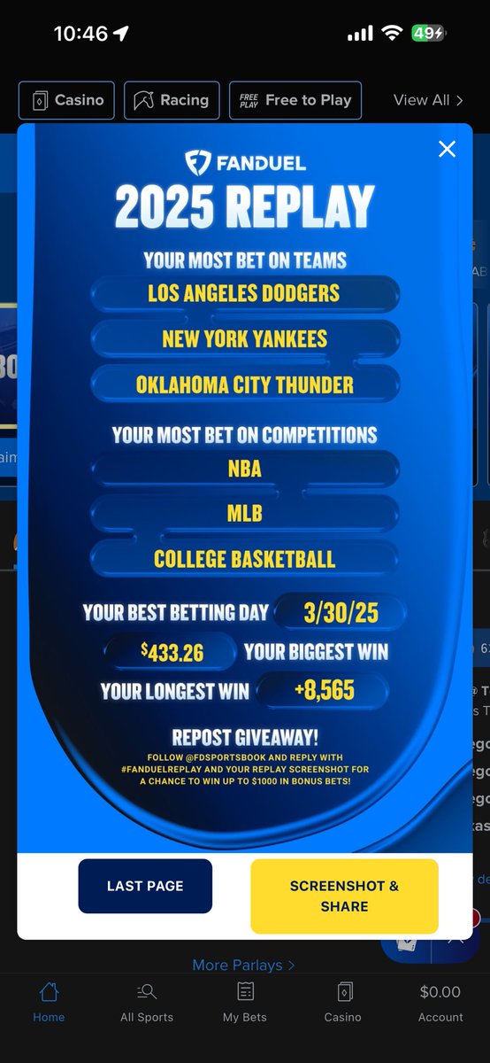 hunchomantae412's tweet photo. @FDSportsbook #FanDuelReplay  🤞🏽🤞🏽 https://t.co/037361GQFX