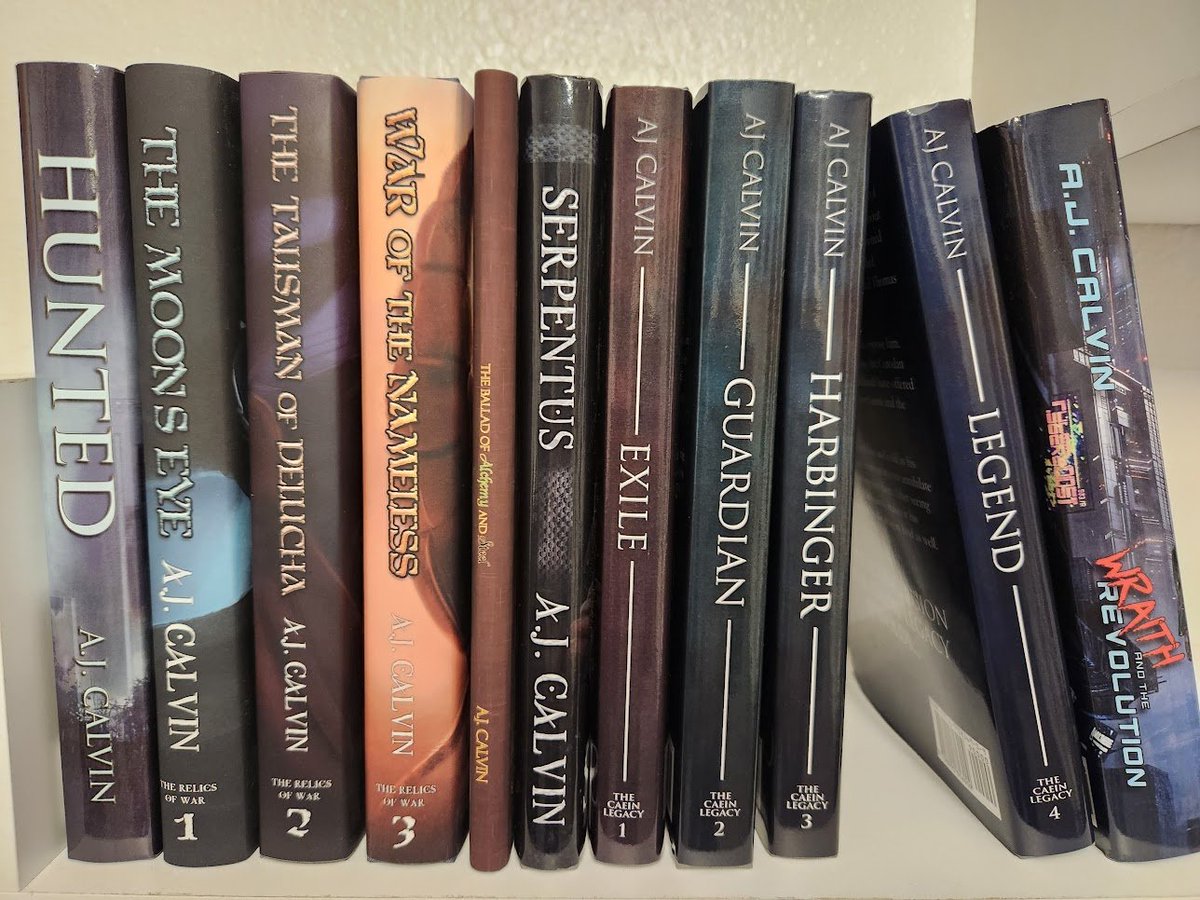 AJCalvin's tweet photo. #WritingInJanuary 1
Hi everyone and happy new year!
I'm AJ, I write fantasy & sci-fi (see pic for my books)
I'm currently writing what might be a novella (not sure yet), related to The Caein Legacy. The draft is almost done!
Resolution: to do some actual marketing in 2026 😅 https://t.co/s0SOczM9Bq