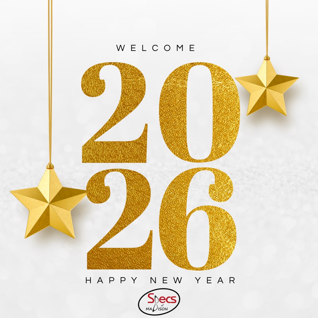 SpecsofMadison's tweet image. Thank you for trusting us with your eye health and vision in 2025. Wishing you a 2026 filled with clear sights, bright moments, and all the joy the new year can bring!