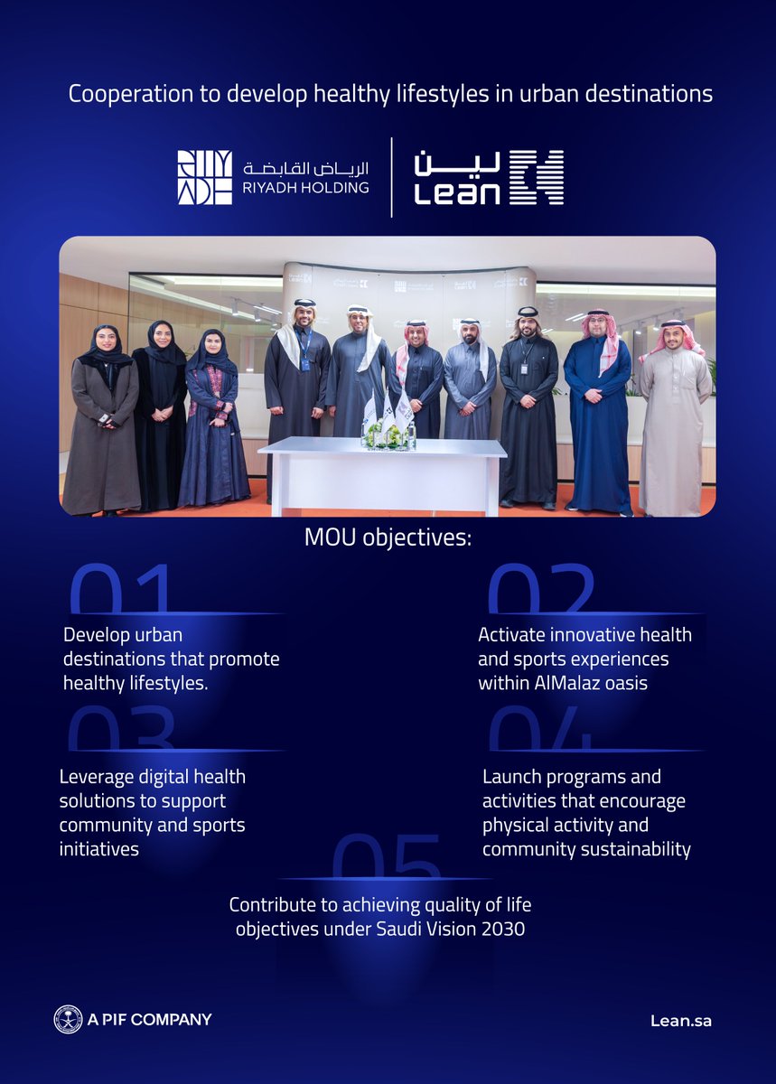 At #Lean, we empower people to live healthier lives.

Guided by this purpose, we are collaborating with <a href="/Riyadh_Holding/">شركة الرياض القابضة</a> to develop “Sport Sphere” within the Riyadh Oases project, building human-centered cities that promote healthy lifestyles.