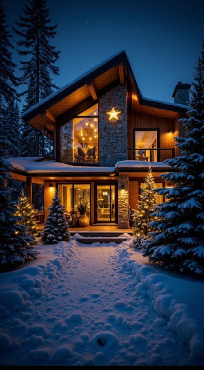 arkanl_neriman's tweet photo. 🏘️❄️🎊

A beautiful house decorated for the new year.
Good evening.
#HappyNewYear2026 https://t.co/BdYwjG4vdw