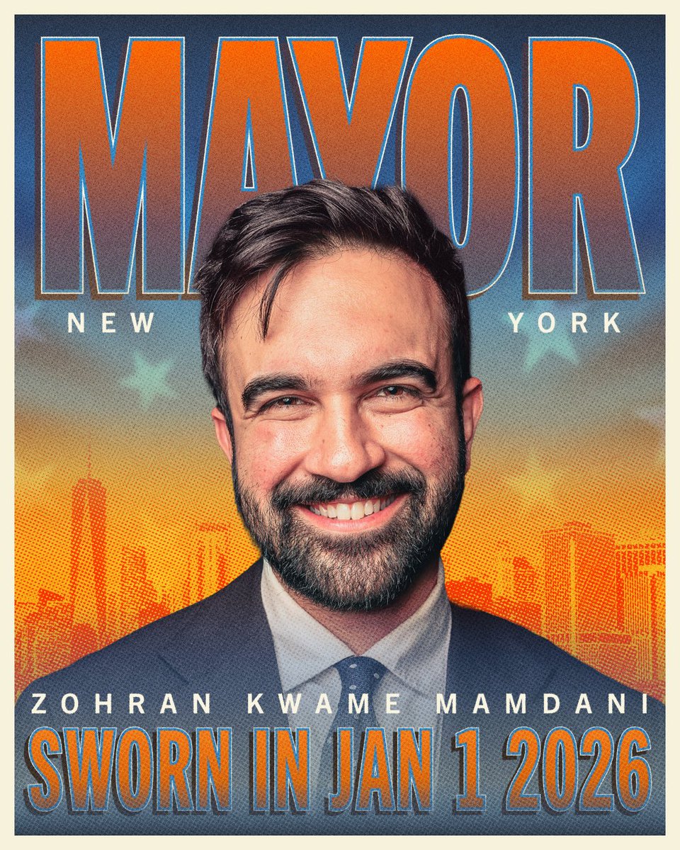 New year, new mayor!

Congratulations, New York City Mayor Zohran Mamdani.