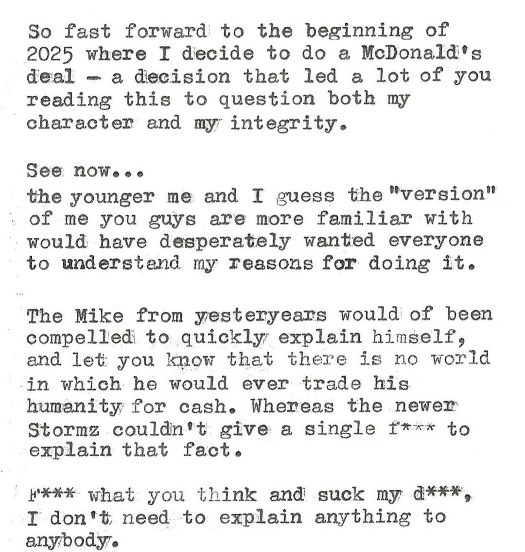 I_amMukhtar's tweet image. Stormzy reflects.

He should have never taken that McDonald’s deal.