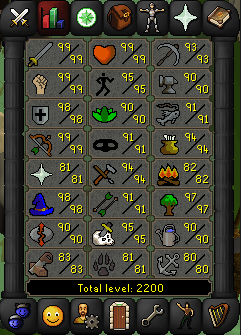KnightlockRS's tweet image. Starting off the year with 2200 total! If I ignore sailing, I am 1 level away from passing the main's total (2121). I still can't believe I made the jump to an iron after making it that far.