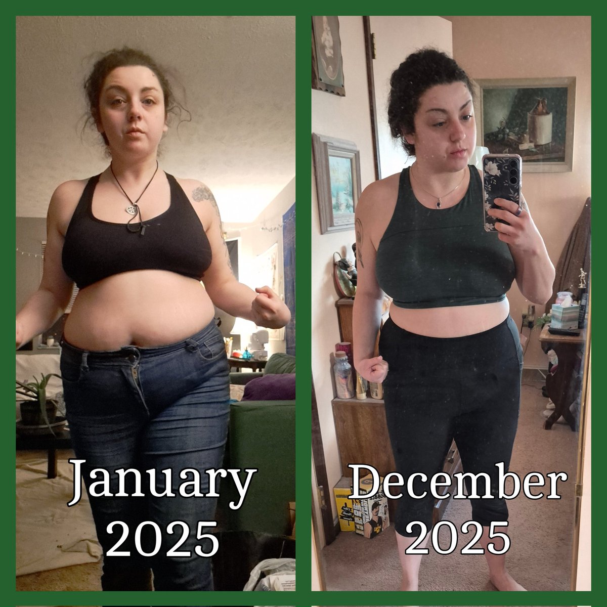 TatianaWrestles's tweet image. December

I was so afraid of this update, but here are the side by sides for the year. Starting the year at 171 for the first time in a long time. Will be getting a gym buddy this year, so it can only get better.

Welcome to 2026

#fitness #accountabilitycheck